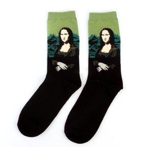 Mona Lisa Green Patterned Unisex Socks